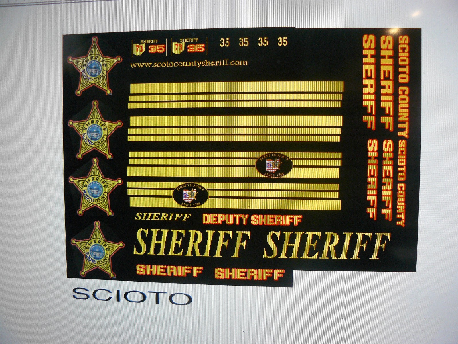 Scioto County Ohio Sheriff Patrol Car Decals 124 eBay