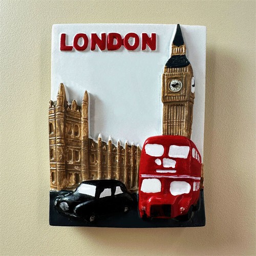 Fridge Magnet Red Bus London England 3D Resina Handmade Craft Tourist Travel Città Souvenir Collection Lettera Frigorifero Sticker