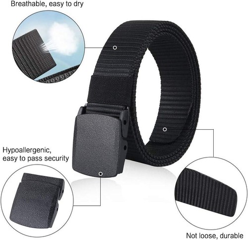 Cintura De Lona De Nailon Ajustable Para Hombre Con Hebilla De Plástico - Imagen 4 de 6