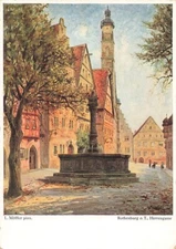 Postcard Herrengasse Rothenburg ob der Tauber Bavaria Germany e 4x6