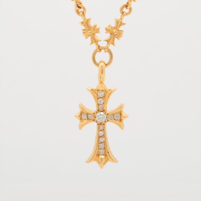Chrome Hearts Tiny Fat CH Cross Pave diamonds Necklace 22K Chrome Hearts Tiny Fat CH Cross Pave diamonds Necklace 22K