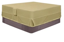 Outdoor Waterproof and Weatherproof Hot Tub Cover 85 X 85 X 20”-Beige