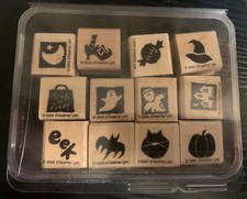 Retired Stampin Up 2005 Stamp Set- Halloween 12 Pieces In Case- Free Shipping