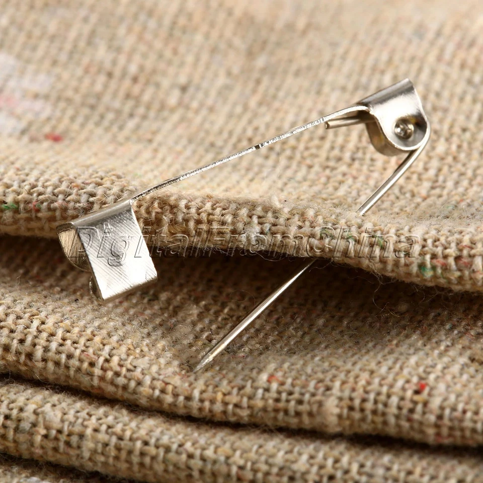 50Pcs White K Metal Brooch Back Bar Pins Safety Pins DIY Craft Making 20/25mm - Image 4 of 4