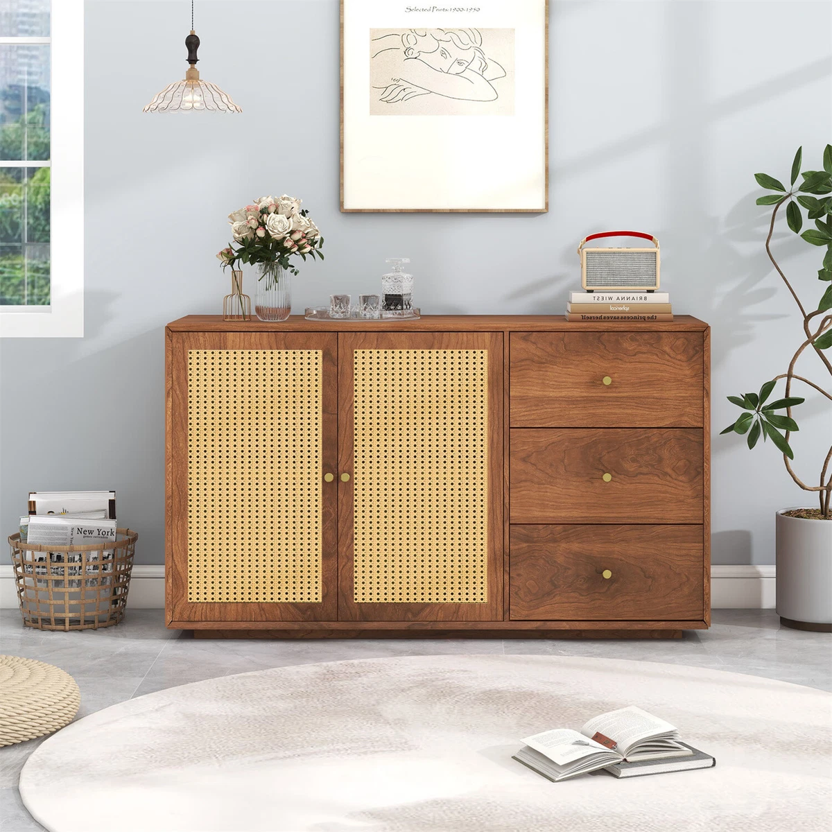 Rattan on sale linen cabinet