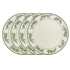Spode Christmas Tree Set of 4 Holly Plates - 10 in