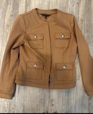 White House Black Market Camel Military Jacket Utility Blazer Size XS