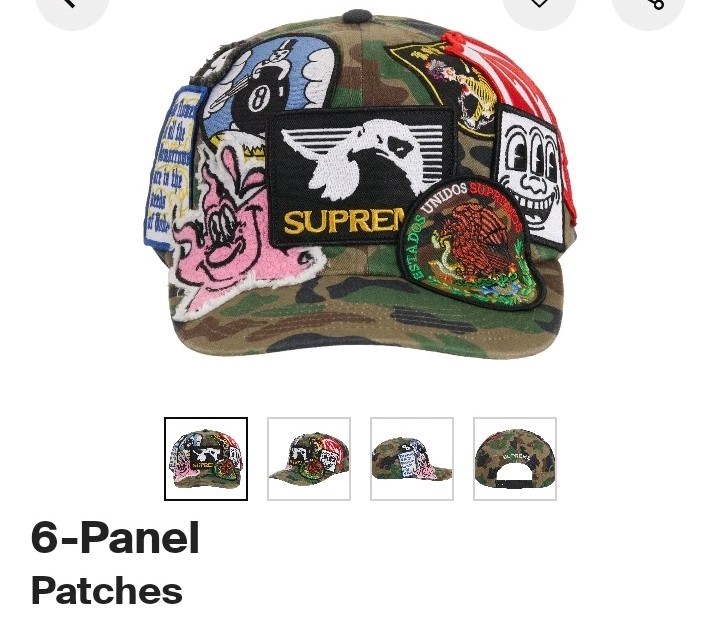 帽子 supreme Patches 6-Panel camo Supreme Patches 6-Panel (SS25) - $88