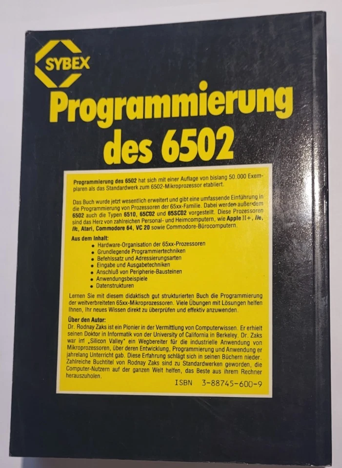 Rodnay Zaks - Programmierung des 6502 (jetzt auch mit 6510, 65C02, 65SC02) - Bild 2 von 4
