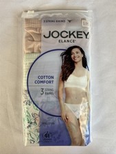 Jockey Elance 100 Cotton Women's 6/M Pink/Green String Bikini Panty 3-Pack