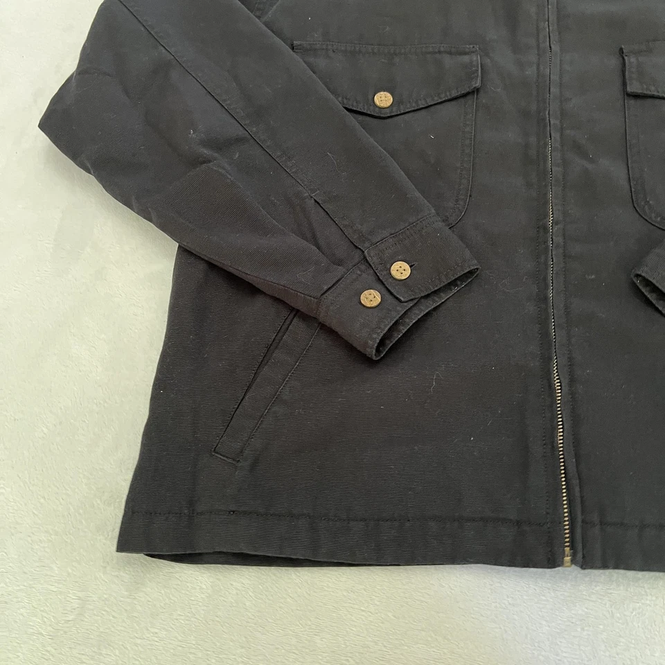 Tommy Bahama Chaqueta Para Hombres Mediana Negra Forrada Floral Cremallera Tareas Abrigo Sarga Informal Foto 3 de 4