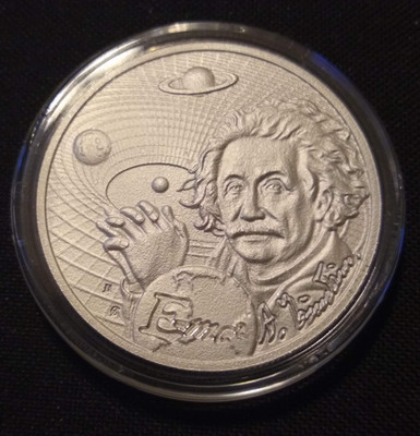 2022 Icons of Inspiration Albert Einstein Niue $2 1 oz 999 Silver coin round