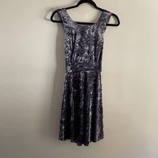 Altar’d State Women M Dusty Purple Crushed Velvet Strappy Back Skater Dress NWT
