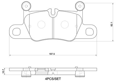 BREMBO P 65 044 Bremsbelagsatz, Scheibenbremse für PORSCHE