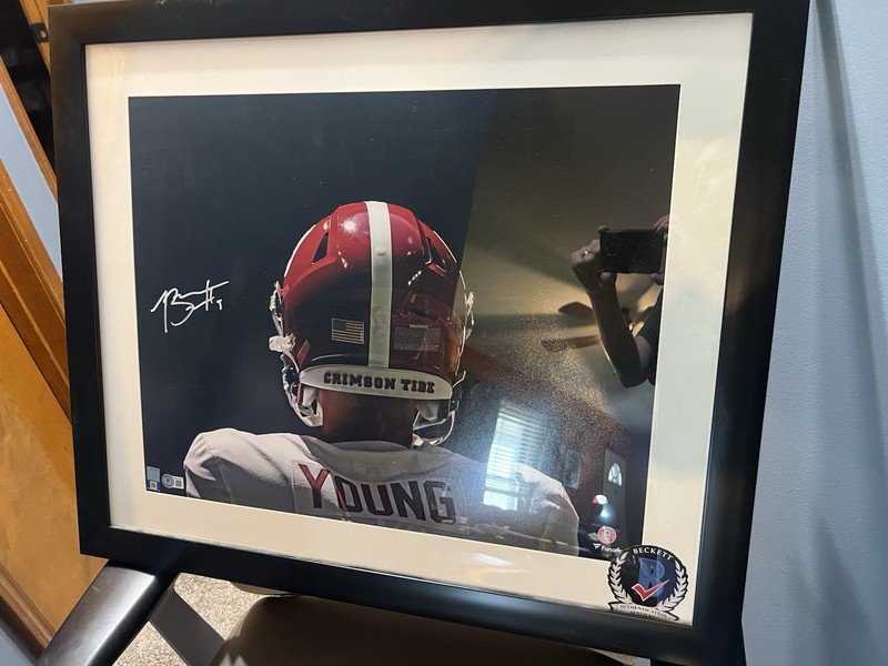 Bryce Young Autographed 16x20 Alabama Crimson Tide Photo. Becker COA Framed!
