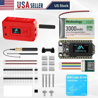 Meshtastic LoRa ESP32 V4 SX1262 Wifi Board+GPS Modul+915MHz Antenna+Battery+Case