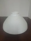 Vintage Corning Diffuser TorchiereWhite Milk Glass Waffle Pattern Lamp Shade 502