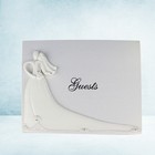  Wedding Message Book Bride and Bridegroom Embroidery Linen Guest