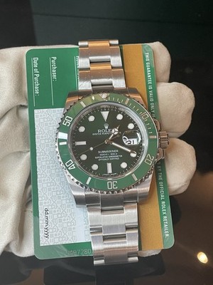Rolex Submariner  Hulk  Ref. 116610LV Unworn, Full Set, Box & Papers, 2017