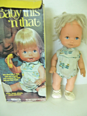 Vintage 1976 Baby This 'n That Remco Doll Blonde Hair Blue Eyes Original Box