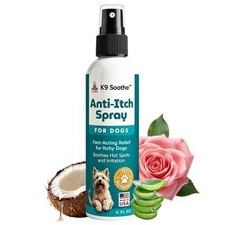 Pup Labs K9 Soothe anti Itch Spray for Dogs with Aloe, Rose, & Coconut, 4 FL OZ