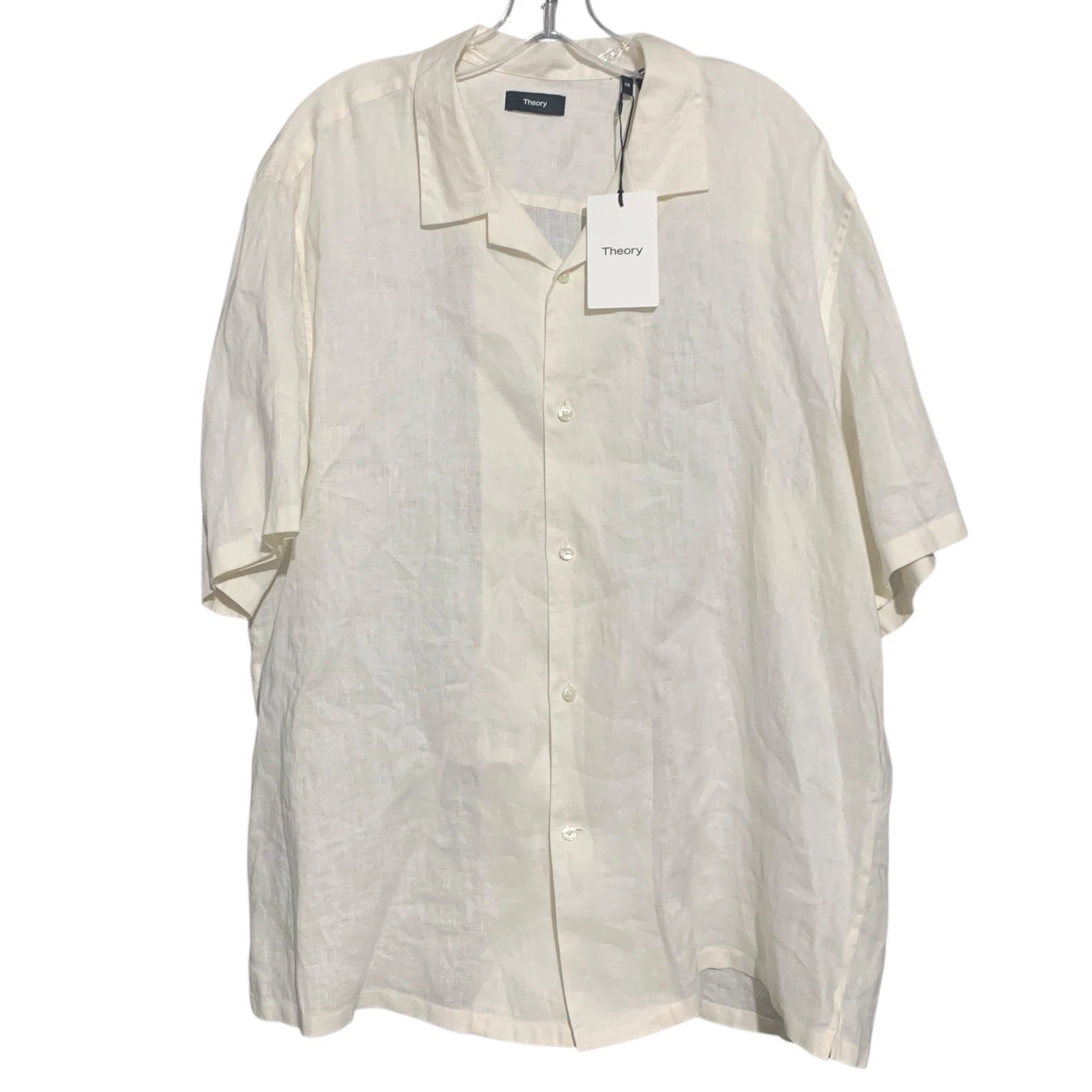 NEW Theory Men's 2XL 100% Linen Ivory Precise Linen Short Sleeve Shirt XXL $160
Opens in a new windo