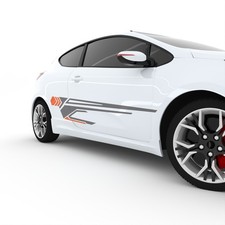 2x Seitenaufkleber Auto | Racing Design Streifen | Universal Sticker | N6B04C