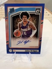 2024-25 Donruss Optic - Jalen Bridges Rated Rookie #328 Blue Auto 3/49 Prizm