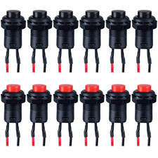 12-Pack 12mm Mini Latching Push Button Switch ON-Off AC 250V/1.5A 125V/3A 2Pins