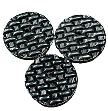 Button covers 3 silver tone brick look 2.8 cm craft VTG