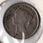 1886 Canada 5 Cent 0.925 Fine Silver, Queen Victoria, Possibly cleaned, Small 6? — photo 1
