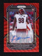 2022 Panini Prizm Rookies Red Wave 32/149 Phidarian Mathis #390 Auto v9t