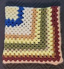 Vintage Handmade Pastel Afghan Blanket Throw 33" X 33"