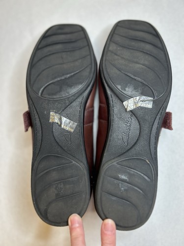 Scarpe Clarks Collezione Donna Tg 11W Slip On Mary Jane Rosso - Foto 9 di 10