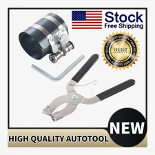 Piston Ring Compressor Professional Piston Install Tool with Wrench 2-1/8" to 7"