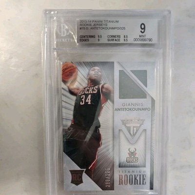 Panini 2013-14 Titanium Giannis Antetokounmpo Rookie Jerseys Prime #15 /10 BGS 9