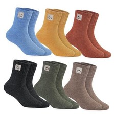 100 Cotton Ankle Socks for Girl, Athletic Medium-Large 6 Pairs Multicolor B