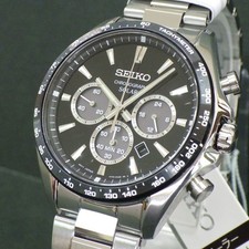 Nuovissimo cronografo solare SEIKO SBPY185 quadrante nero 10 ATM resistente all'acqua uomo