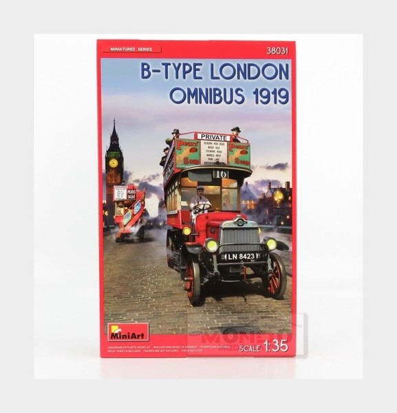 1:35 Miniart General Omnibus B-Type London Autobus 1919 Kit MA38031 Modellbau-image