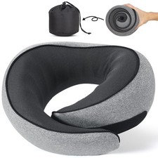 Travel Pillow, Travel Neck Pillow for Airplanes Car, 100 Pure Memory Foam Tr...
