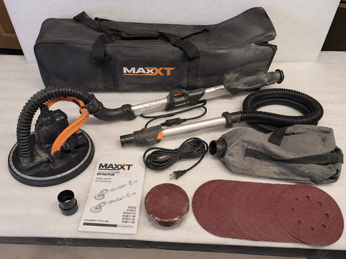 MAXXT R7202-F Drywall Sander LED Light Tested w/ Bag Discs Manual No Hose