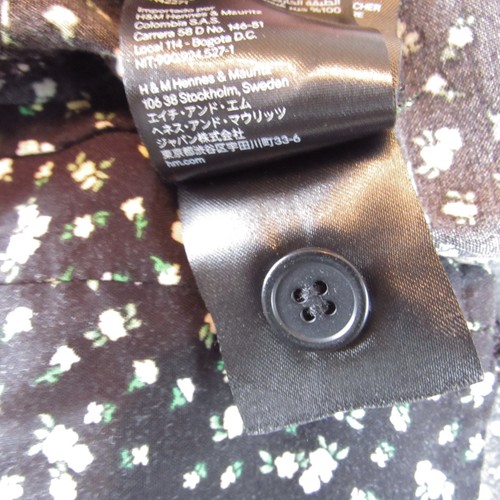 Divided Black Floral Dress Junior's Size XS H&M Mini Button Down Tiered - Picture 7 of 7