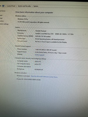 HP Compaq 6000 Pro SFF  Intel Core 2 Duo E8500 3.16GHz 8GB 240 HDD + OFFICE