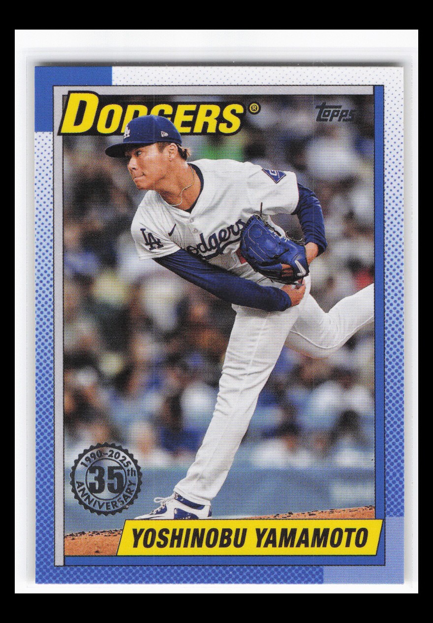 Yoshinobu Yamamoto #T90-84 Baseball Cards 2025 Topps 1990 trading card — raw and PSA graded price guide