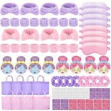 72 Pcs Girls Spa Sleepover Party Supplies With DIY Sticker And Greeting Card ...