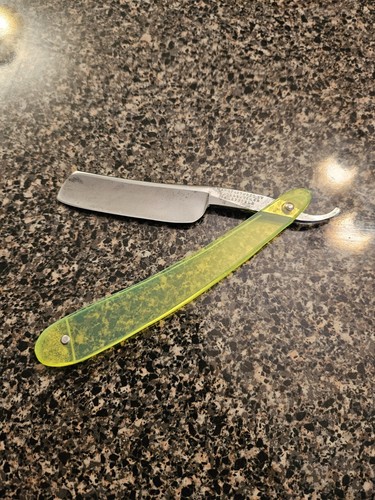 Vintage Wade & Butcher Sheffield 6/8+ Near Wedge Straight Razor - Custom Neon