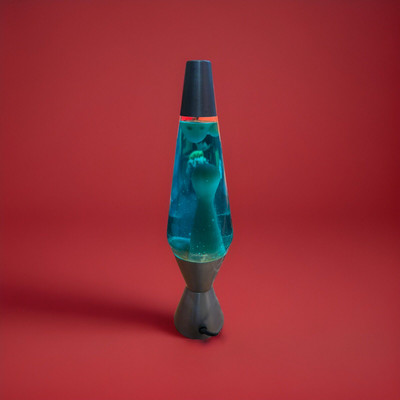 Vintage 16  Blue Lava Lite Lamp with Silver Base Works No Box