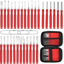 30+4P Terminal Pin Removal Tool Kit, Electrical Connector Depinning Red 