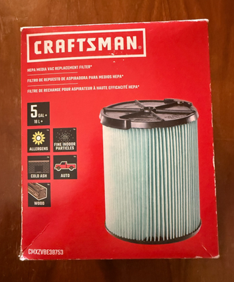#ad Craftsman CMXZVBE38753 Replacement Vacuum Filter Genuine HEPA Wet Dry Vac NEW $24.95