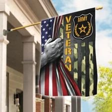 US Army Veteran Flag, Camo Soldier Flag, American Patriotic Flag, Veteran Gift